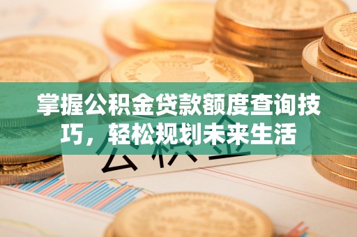 滕州掌握公积金贷款额度查询技巧，轻松规划未来生活